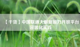 【干货】中国联通大数据能力开放平台容器化实践