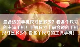 最合适的手机尺寸是多少？看各个尺寸的主流手机！手机尺寸「最合适的手机尺寸是多少？看各个尺寸的主流手机！」