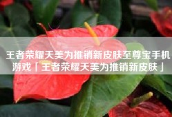 王者荣耀天美为推销新皮肤至尊宝手机游戏「王者荣耀天美为推销新皮肤」