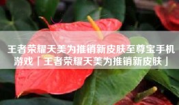 王者荣耀天美为推销新皮肤至尊宝手机游戏「王者荣耀天美为推销新皮肤」