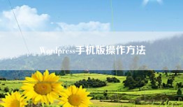 Wordpress手机版操作方法