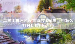 苹果手机怎么设置后台（苹果手机怎么打开后应用运行）