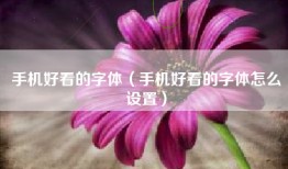 手机好看的字体（手机好看的字体怎么设置）