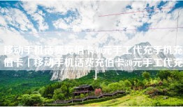 移动手机话费充值卡30元手工代充手机充值卡「移动手机话费充值卡30元手工代充」