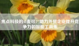 焦点科技的AI麦可：助力外贸企业提升竞争力的智能工具集