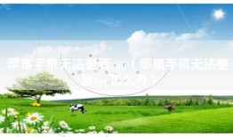 苹果手机无法更新app（苹果手机无法更新app怎么办）
