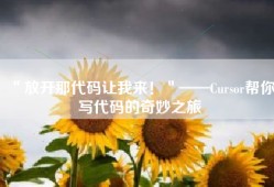 ＂放开那代码让我来！＂——Cursor帮你写代码的奇妙之旅