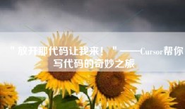 ＂放开那代码让我来！＂——Cursor帮你写代码的奇妙之旅