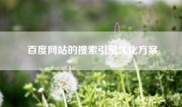 百度网站的搜索引擎优化方案