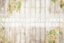 苹果手机为什么连接不上wifi（苹果手机为什么连接不上wifi网络且显示无法加入）