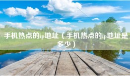 手机热点的ip地址（手机热点的ip地址是多少）