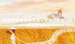 苹果手机看视频发烫（苹果手机看视频发烫正常吗）