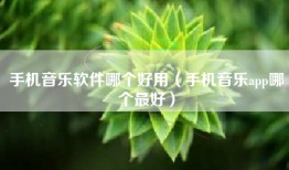 手机音乐软件哪个好用（手机音乐app哪个最好）