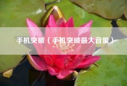 手机突破（手机突破最大音量）