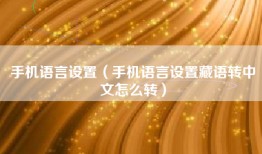 手机语言设置（手机语言设置藏语转中文怎么转）