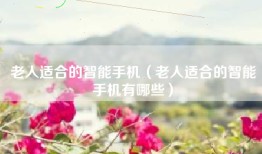 老人适合的智能手机（老人适合的智能手机有哪些）