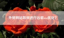 外贸网站如何进行谷歌seo优化？