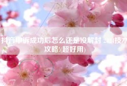 抖音申诉成功后怎么还是没解封 2024技术攻略!(超好用)