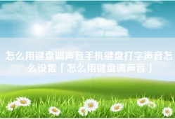 怎么用键盘调声音手机键盘打字声音怎么设置「怎么用键盘调声音」