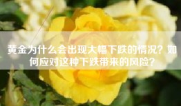 黄金为什么会出现大幅下跌的情况？如何应对这种下跌带来的风险？