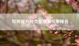 如何提升网页在搜索引擎排名