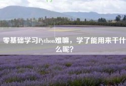 零基础学习Python难嘛，学了能用来干什么呢？