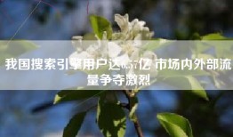 我国搜索引擎用户达6.57亿 市场内外部流量争夺激烈