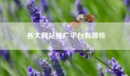 各大网站推广平台有哪些