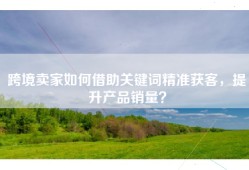 跨境卖家如何借助关键词精准获客，提升产品销量？