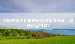 跨境卖家如何借助关键词精准获客，提升产品销量？