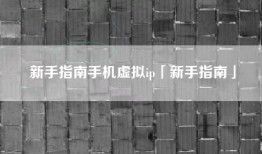 新手指南手机虚拟ip「新手指南」