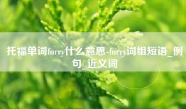 托福单词furry什么意思-furry词组短语_例句_近义词