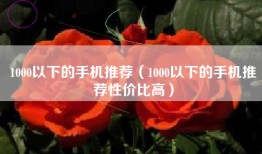 1000以下的手机推荐（1000以下的手机推荐性价比高）