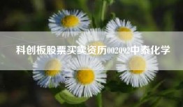 科创板股票买卖资历002092中泰化学