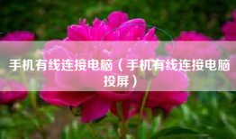 手机有线连接电脑（手机有线连接电脑投屏）