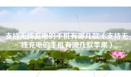 支持无线充电的手机有哪几款（支持无线充电的手机有哪几款苹果）