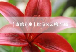 【攻略分享】排位风云榜-马腾