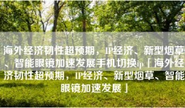 海外经济韧性超预期，IP经济、新型烟草、智能眼镜加速发展手机切换ip「海外经济韧性超预期，IP经济、新型烟草、智能眼镜加速发展」
