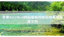 苹果MACCMSv10网站模板对照说明系统标签文档