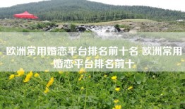 欧洲常用婚恋平台排名前十名 欧洲常用婚恋平台排名前十