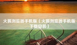 火狐浏览器手机版（火狐浏览器手机版下载安装）