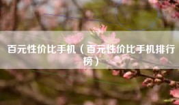 百元性价比手机（百元性价比手机排行榜）