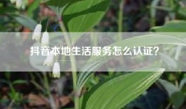 抖音本地生活服务怎么认证？