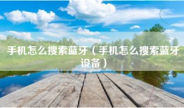 手机怎么搜索蓝牙（手机怎么搜索蓝牙设备）