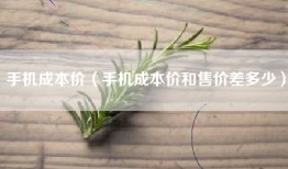 手机成本价（手机成本价和售价差多少）