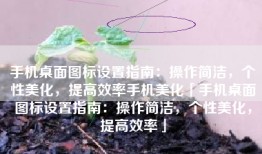手机桌面图标设置指南：操作简洁，个性美化，提高效率手机美化「手机桌面图标设置指南：操作简洁，个性美化，提高效率」