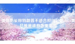 美前防长称特朗普不适合担任公职 2024美总统是谁悬念重重(3)