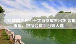 “互联网之光”十大首发成果出炉 智能眼镜、数据合成平台等入选