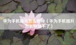 华为手机图片怎么删除（华为手机图片怎么删除不了）