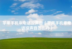 苹果手机来电话没声音（苹果手机来电话没声音怎么办）